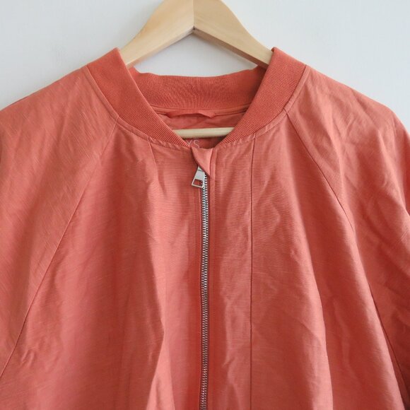 ATHLETA X ALICIA KEYS Enlighten Up Linen Bomber Jacket in Clay Orange - Size 2X - Picture 5 of 16